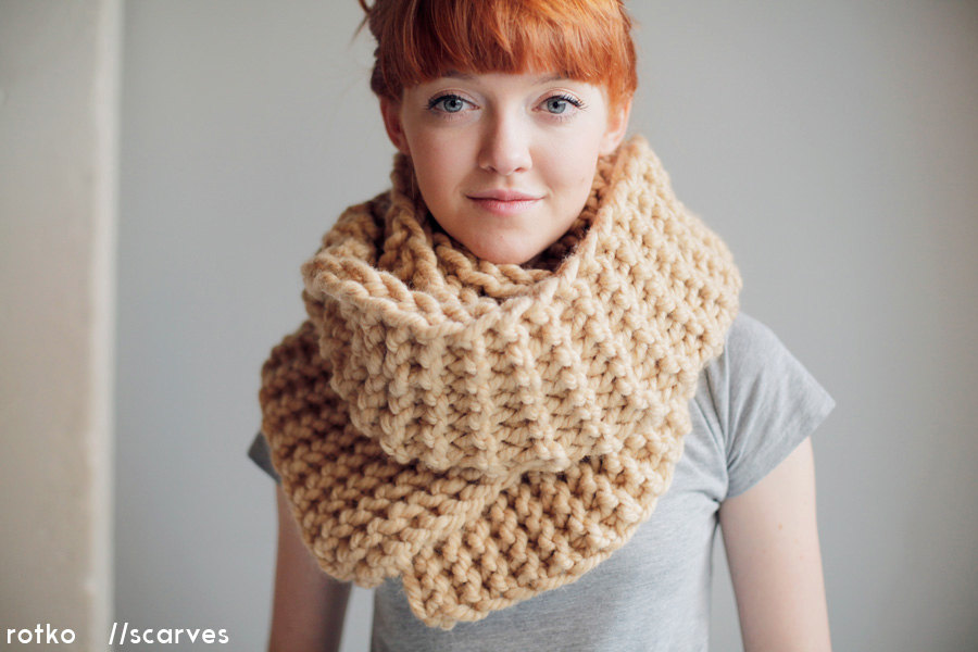Chunky knit scarf designer knit scarf