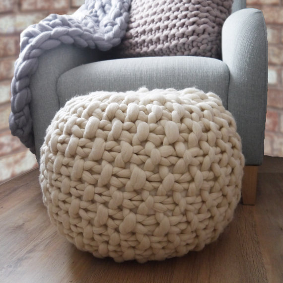 Knitted pouf - Create your home - thefashiontamer.com