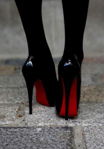 red & black heels