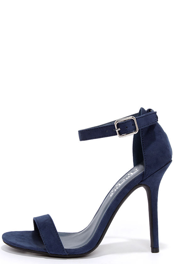 navy blue stiletto heels