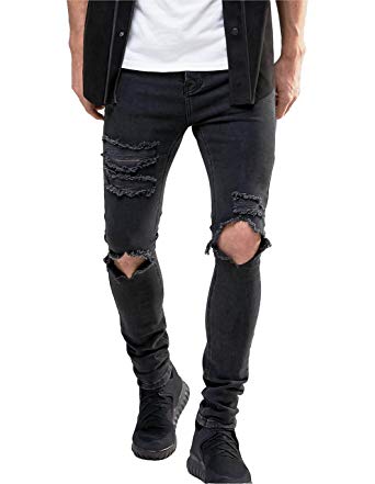 men knee ripped jeans